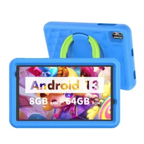 VASOUN Kids Tablet 8 Inch, Android 13 Quad Core, 8Gb(4 4Expand)Ram 64Gb ROM, 5000Mah, Dual Camera, Wifi, Parental Control