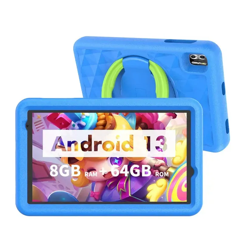 VASOUN Kids Tablet 8 Inch, Android 13 Quad Core, 8Gb(4 4Expand)Ram 64Gb ROM, 5000Mah, Dual Camera, Wifi, Parental Control
