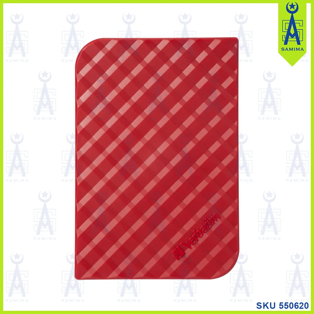 VERBATIM 1TB RED PORTABLE EXTERNAL HARD DRIVE