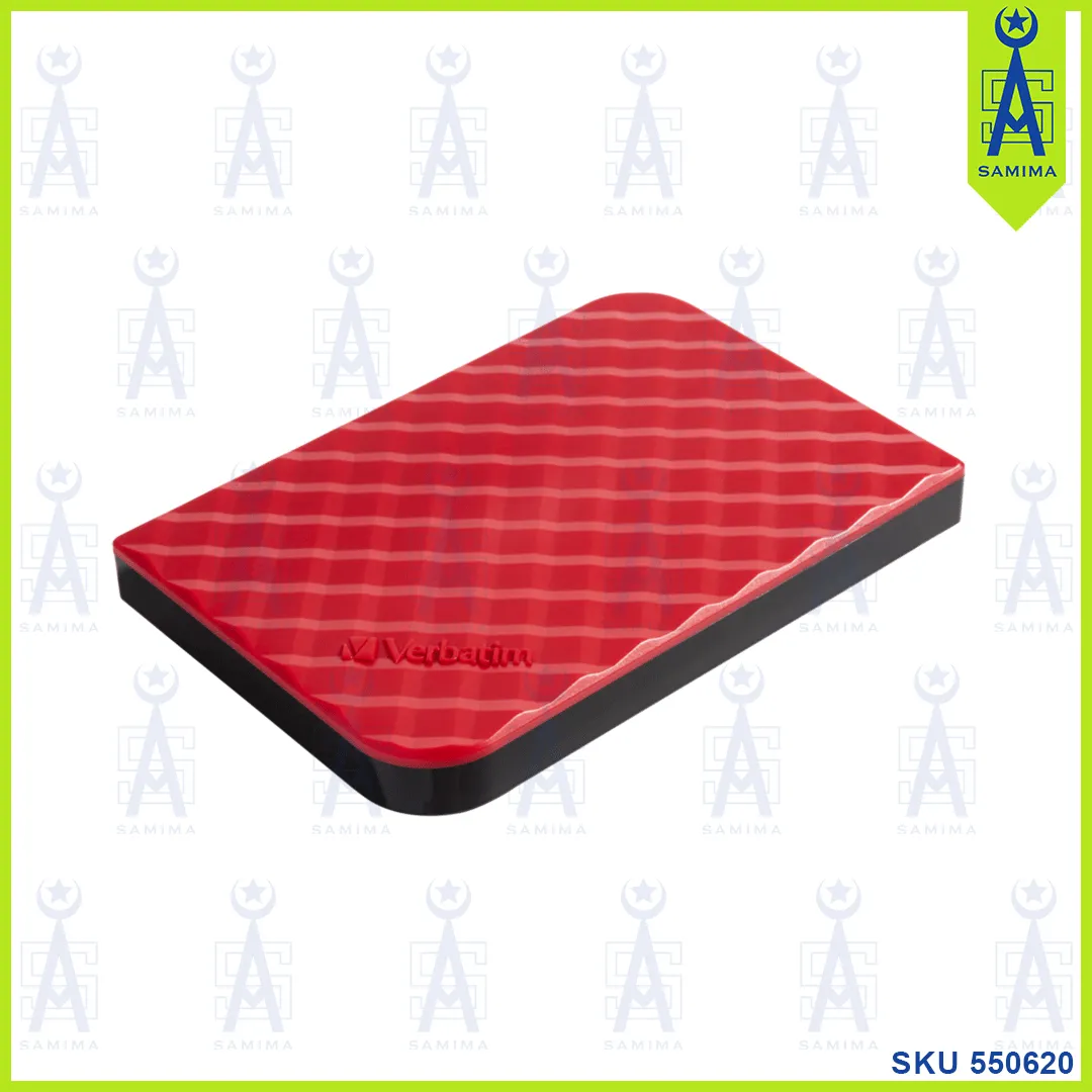 VERBATIM 1TB RED PORTABLE EXTERNAL HARD DRIVE
