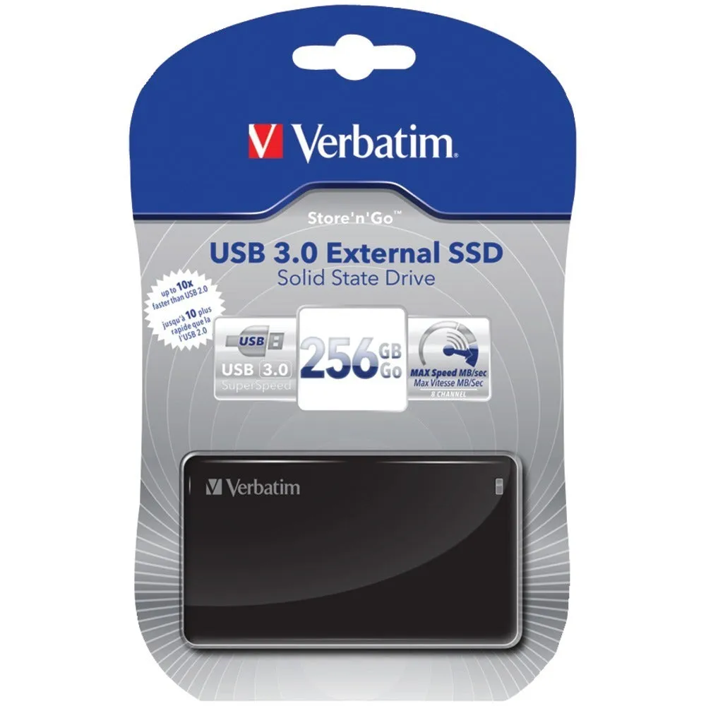 VERBATIM 47623 USB 3.0 External SSD Hard Drive (256GB)