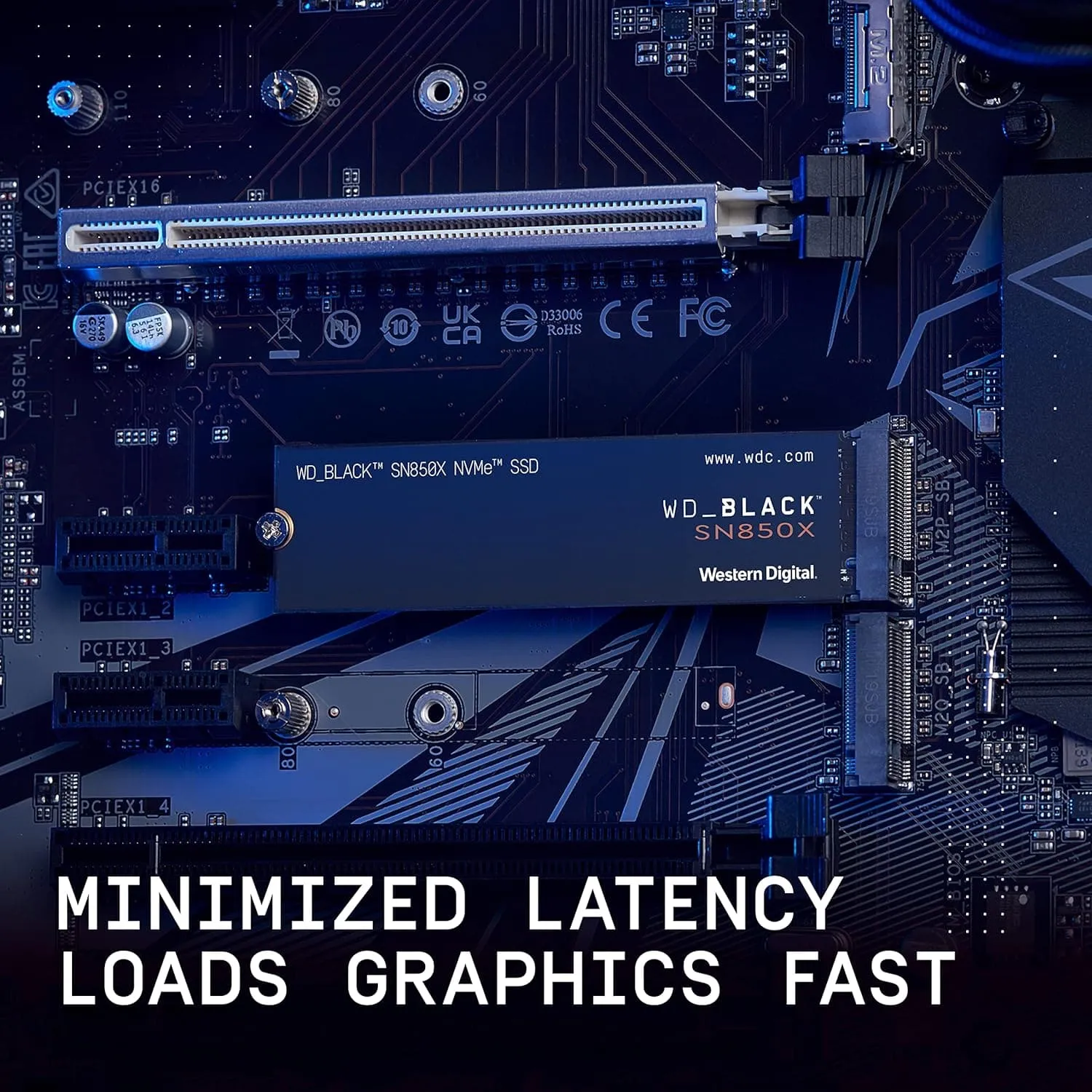 WD_BLACK SN850X 1TB PCIe Gen4 NVMe M.2 Gaming SSD, 7300 MB/s Read, 6300 MB/s Write