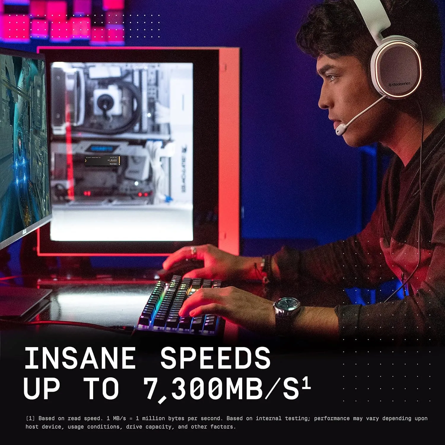 WD_BLACK SN850X 1TB PCIe Gen4 NVMe M.2 Gaming SSD, 7300 MB/s Read, 6300 MB/s Write